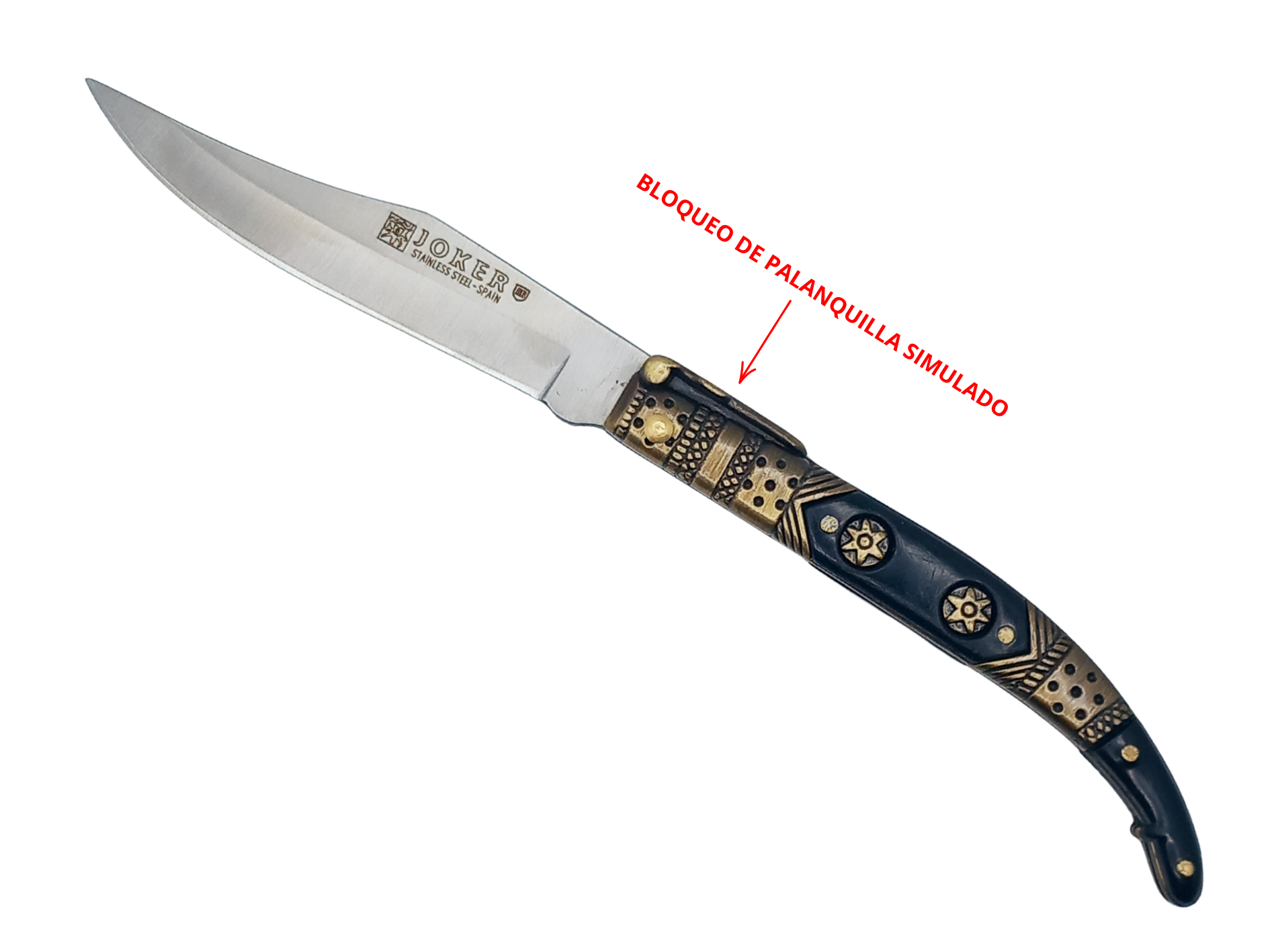 JOKER CLASICA DECORADA ZAMAK/ABS NEGRA 8CMS
